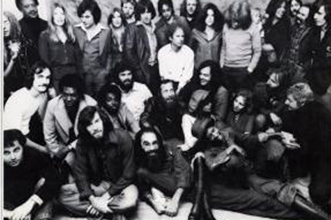 Waddy Wachtel (upper left corner) with the musicians on James Taylor's