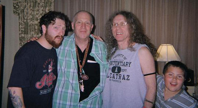 Justin, Bob Munz, Waddy Wachtel, Justin Jr.