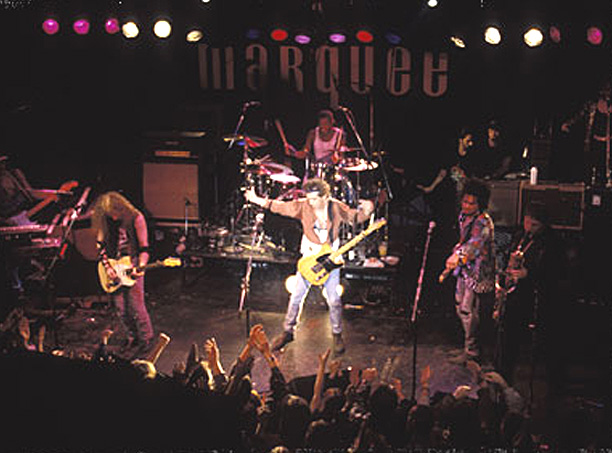 Waddy Wachtel, Steve Jordan, Keith Richards, Charley Drayton, Bobby Keys London 1992 (Photo by: Claude Gassian)