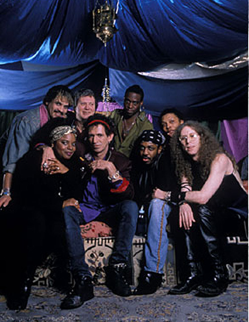 Top Row: Babi (Bobby) Floyd, Bobby Keys, Jerome Smith
Bottom Row: Sarah Dash, Keith Richards, Steve Jordan, Ivan Neville, Waddy Wachtel
Main Offender, US Tour 1993
Photo by: Paul Natkin