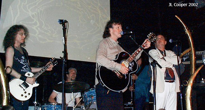 Waddy Wachtel, Phil Jones, Donovan, Rick Rosas, Terry Reid  5/27/02 (photo by JL Cooper)