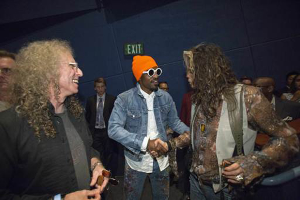 Waddy Wachtel, Andre Benjamin, Steve Tyler at the premiere on 9/22/14 at the Arclight Theater, Hollywood CA (Photo by Mario Anzuoni)