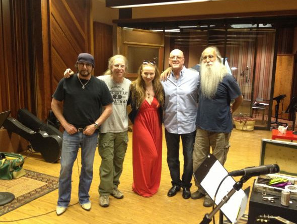 David Z, Waddy Wachtel, Judith Owen, Russ Kunkel, Leland Sklar - recording session