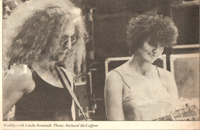 Waddy Wachtel, Linda Ronstadt 1980 (photo used in Bam Magazine article