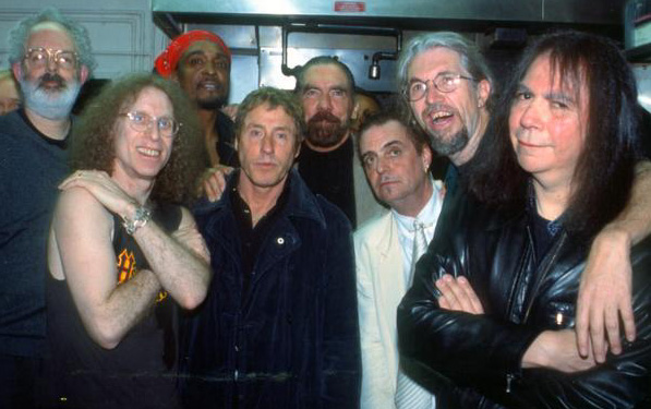 Jack Tempchin, Waddy Wachtel, Bernard Fowler, Roger Daltrey, Paul Mitchell, Terry Reid, Phil Jones, Rick Rosas 3/18/02 
backstage