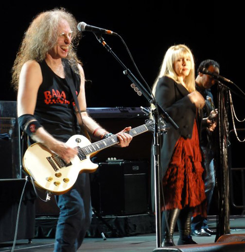 Waddy Wachtel, Stevie Nicks, Carlos Rios 8/4/10 Santa Barbara - August concerts (Photo by Kirk Dupuis)