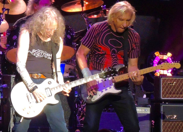 Waddy Wachtel, Joe Walsh 5/18/16 Chula Vista CA (Photo by Jim Sheehan)